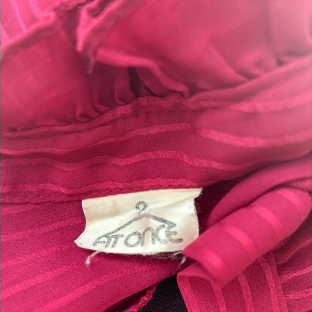 Vintage At Once Scarf collared blouse  Bow Detail size small - Picture 2 of 12